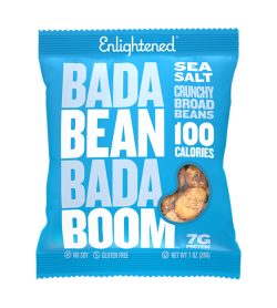 One blue pack of Enlightened bada bean bada boom Sea Salt flavour