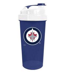 One blue and white NHL Shaker cups Winnipeg Jets in white background