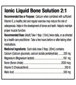 PrairieNaturals Calcium Bone Solution 21 medicinal ingredients panel
