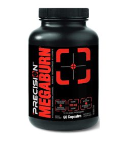 One black and red bottle of Precision Megaburn 60 Capsules