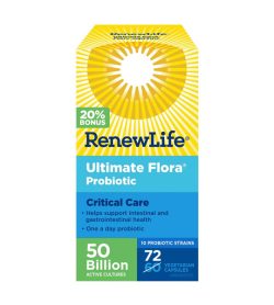 One blue and yellow box of Renew life ultimate flora 50 billion