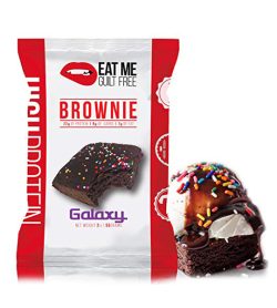 One white and red pouch of EatMe Guilt Free Protein Tuxedo Brownie 1bar galaxy