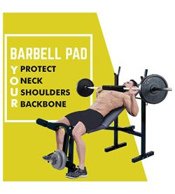 A poster of WSF Barbell Pad 1 showing a man working out