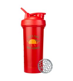 One red Blender Bottles Special Edition Let's Taco Bout Fitness
