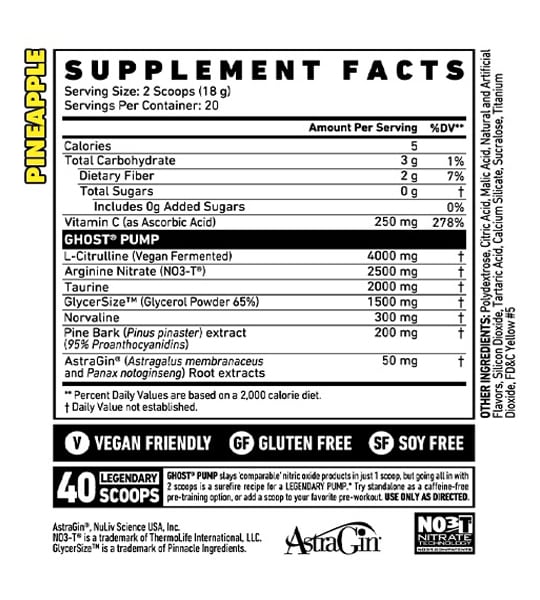 Ghost Pump Stimulant Free Pre Workout (20 Servings)