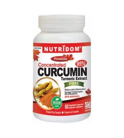 One white and orange bottle of Nutridom Curcumin Turmeric Extract 400mg 60caps