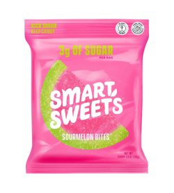 One pink and green pouch of SmartSweets Sourmelon Bites 1 pack