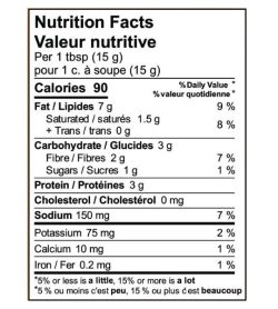 Nutrition fact panel of Fatso Crunchy Salted Caramel for serving size 1 tbsp (15 g)