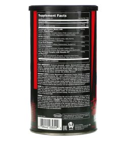 One black container of Universal Animal Pump 30 Servings showing supplement facts panel