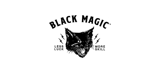 Black Magic logo LESS LUCK MORE SKILL