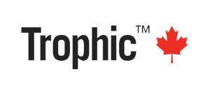 Trophic logo with red maple leaf