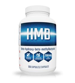 One white and blue bottle of Pro Line HMB 750 mg 120 caps