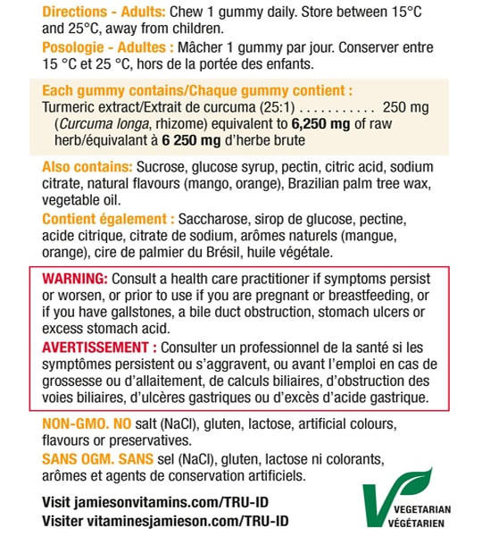 Jamieson’s Turmeric Gummy (60 Gummies)