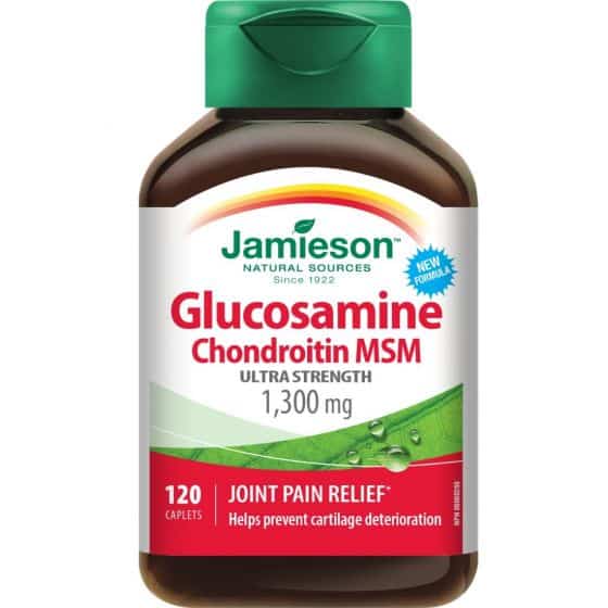 Jamieson Glucosamine Chondroitin MSM, 1300mg, 120 Caplets Supplements