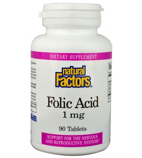 Natural Factors Folic Acid 1mg Tablets