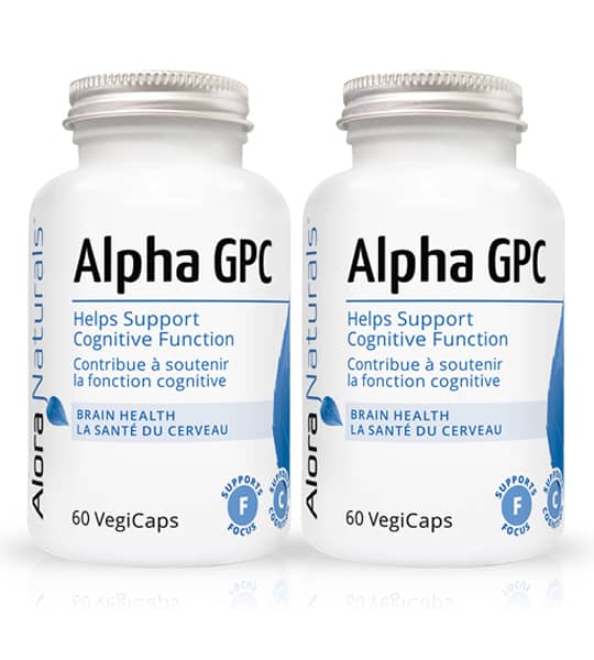 Alora Naturals Alpha GPC 600mg 60 VegiCaps (Pack of 2 Bottles)