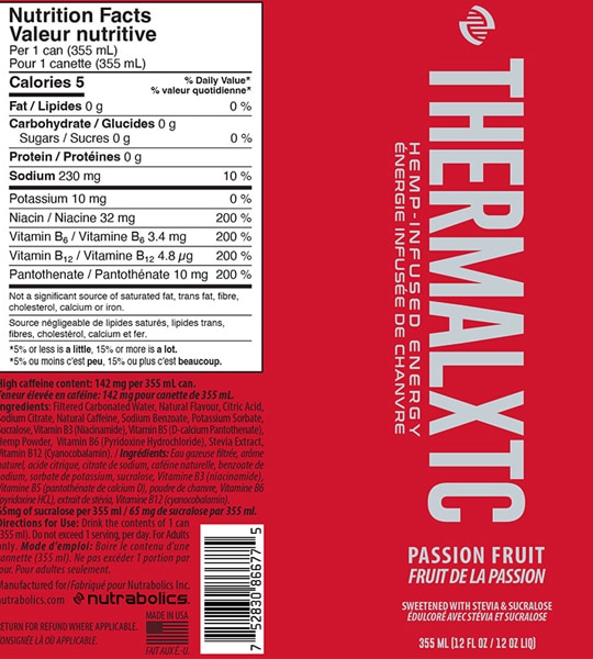 Nutrabolics Thermal XTC Hemp Infused Energy Drinks (355mL)